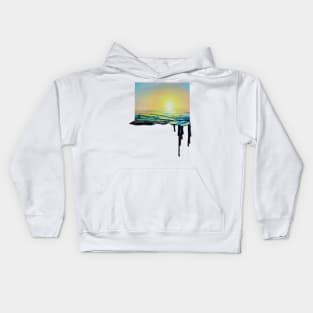 Original Painting "The Sun Arises and Ocean Emanates" Kids Hoodie